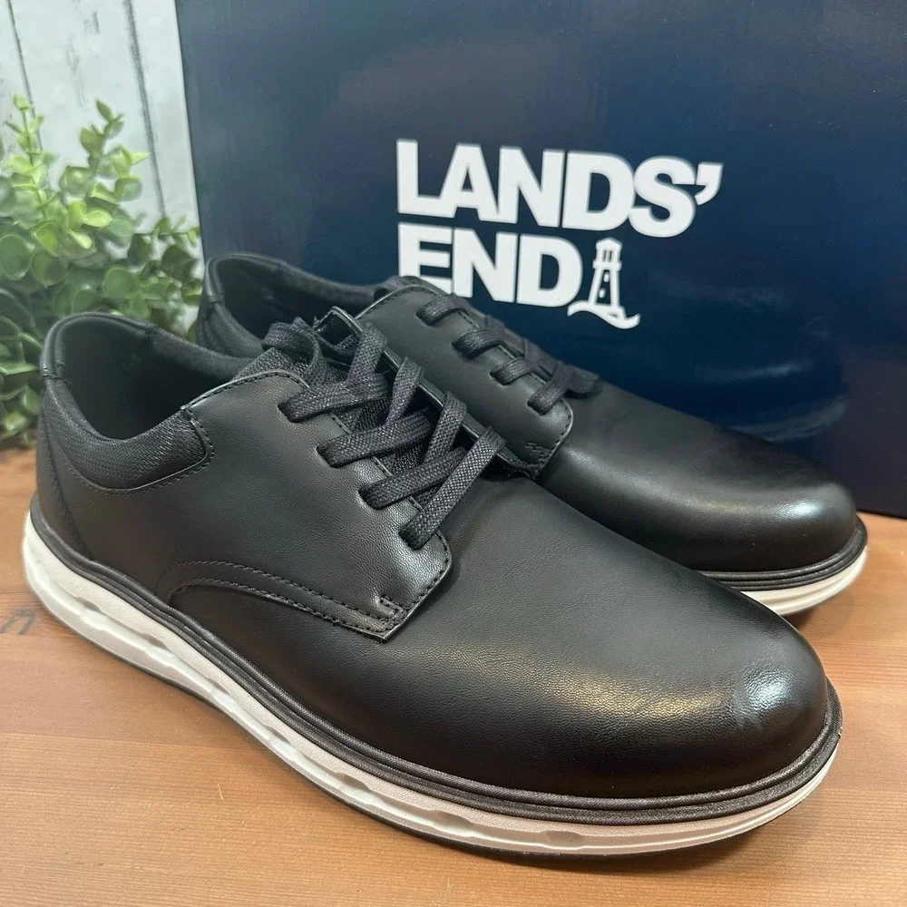 Lands' End Men's Sport Black Oxford Shoes Size 9.5